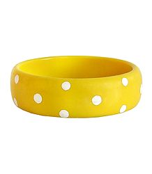 Yellow with White Acrylic Bracelet
