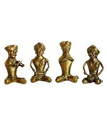Set of 4 Musicians - Dhokra Tribal Art