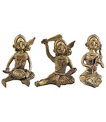 Set of 3 Village Women - Dhokra Tribal Art
