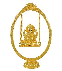 Gold Plated Ganesha On a Swing