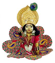 Bal Gopala in Gorgeous Dress with Gold Plated Ornaments