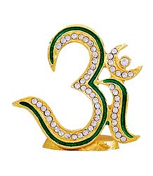 Gold Plated and Stone Studded Om