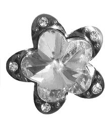 Stone Studded Flower Brooch