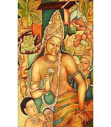 Ajanta Painting Reprint - Photo Print