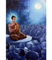 Lord Buddha Preaching to Monks