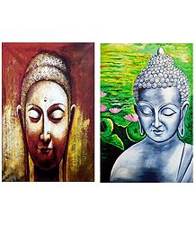 Face of Lord Buddha - Set of 2 Posters