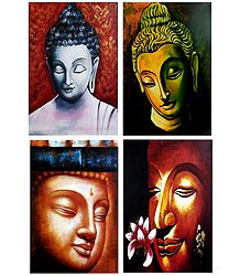 Face of Lord Buddha - Set of 4 Posters