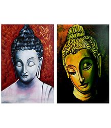 Face of Lord Buddha - Set of 2 Posters