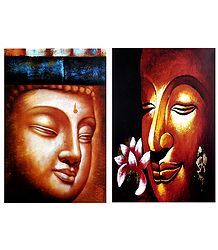Face of Lord Buddha - Set of 2 Posters
