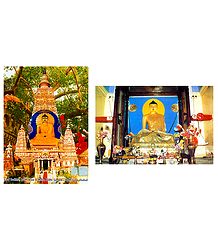 Buddha and Mahabodhi Temple - Set of 2 Posters
