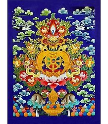 Buddhist Symbol - Unframed Thangka Poster - Reprint on Paper