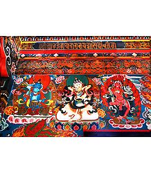 Vajrasattva and Akshobhya in Yab Yum with Vajrayogini in Dichen Choling Gompa - South Sikkim, India