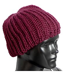 Ladies Hand Knitted Maroon Woolen Beanie Cap