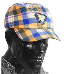 Multicolor Check Gents Golf Cap