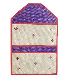 Grass Fibre Magazine and Paper Holder with 2 Pockets - Wall Hanging