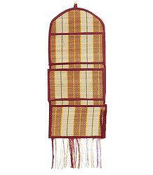 Grass Fibre Magazine and Paper Holder with 3 Pockets - Wall Hanging