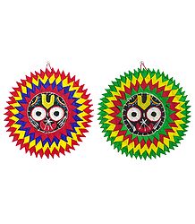 Set of 2 Jagannathdev on Appliqued Cotton Cloth - Wall Hanging