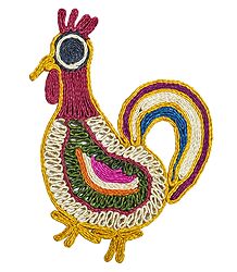 Multicolor Banana Fibre Cock - Wall Hanging