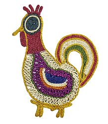 Multicolor Banana Fibre Cock - Wall Hanging