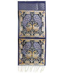 Magazine and Paper Holder with Two Pockets in Zari Weaved Peacocks