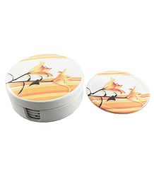 Set of 6 Acrylic Coasters with Holder
