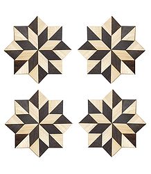 Set of 4 Octagonal Shaped Wooden Coasters