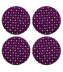 Set of 4 Cloth Embroidered Table Coasters