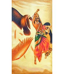 Jatayu Vadh - Raja Ravi Varma Multicolor Canvas Painting