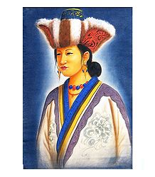 Nepali Lady - Painting on Cotton Cloth