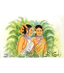 Tribal Friends - Painting on Silk