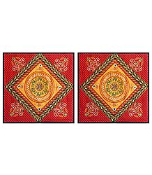Set of 2 Printed Cotton Cushion Covers