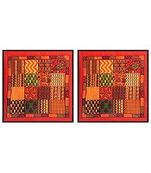 Set of 2 Printed Cotton Cushion Covers