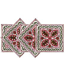 Set of 5 Katchi Embroidered Cushion Covers with Mirrowork