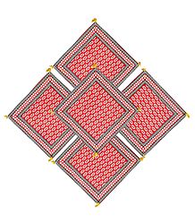 Set of 5 Block Printed Cotton Cushion Covers