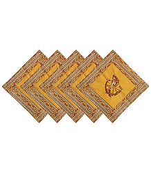 Set of 5 Print with Embroidered Cushion Covers