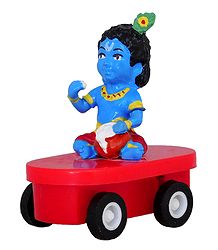Krishna Sitting on Car