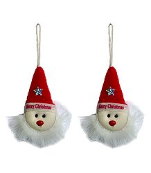 Set of 2 Hanging Santa Claus for Christmas Decoration