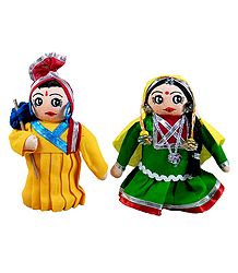 Gujarati Couple Doll - Set of of 2 Cloth Dolls