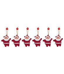 Set of 6 Hanging Santa Claus for Christmas Decoration