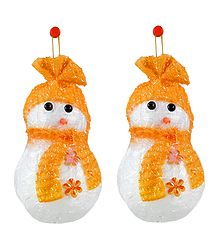 Snowman for Christmas Decoration - Set of 2 - Wall Hanging