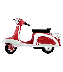 Red with White Scooter - Acrylic Toy