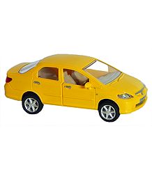 Yellow Sedan Car -  Acrylic Toy