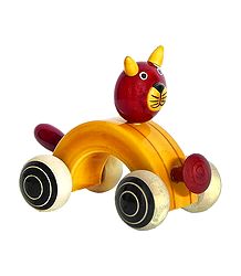 Cat Car - Chennapatna Wooden Toy