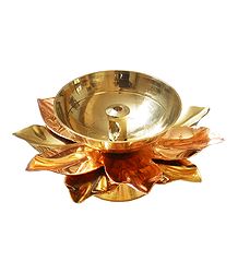 Brass Lotus Oil Lamp