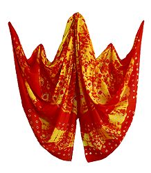 Yellow with Saffron Bandhni Cotton Chunni