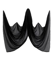 Black Synthetic Dupatta