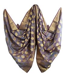 Cotton Silk Dupatta with Zari Boota and Border