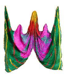 Crushed Multicolor Synthetic Dupatta