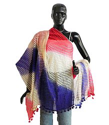 Multicolor Striped Synthetic Chunni
