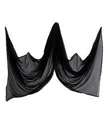 Black Synthetic Dupatta